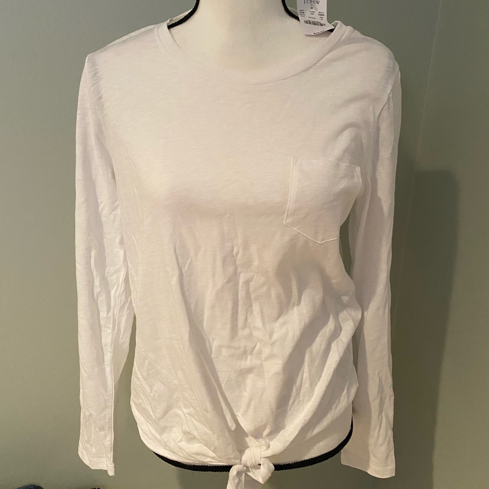 J Crew mercantile NWT white long sleeve t. medium